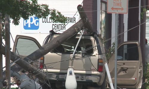 GMC Tahoe Crashes into Texas Collision Center