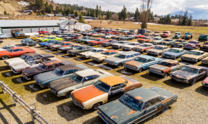 Mike Hall of British Columbia is selling his property, alongside 340 vintage cars
