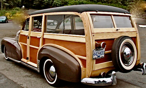A 1947 Chevrolet Fleetmaster Woody Wagon rebuilt by Karen Trickett. Karen noted that it was an extensive year-long project with a huge learning curve to boot.